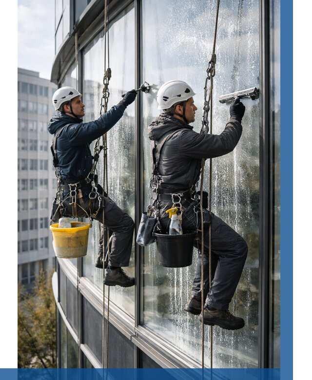 Мойка панорамных окон в Белебее от 357 р. заказать у ВЫСОТНИК-Блб