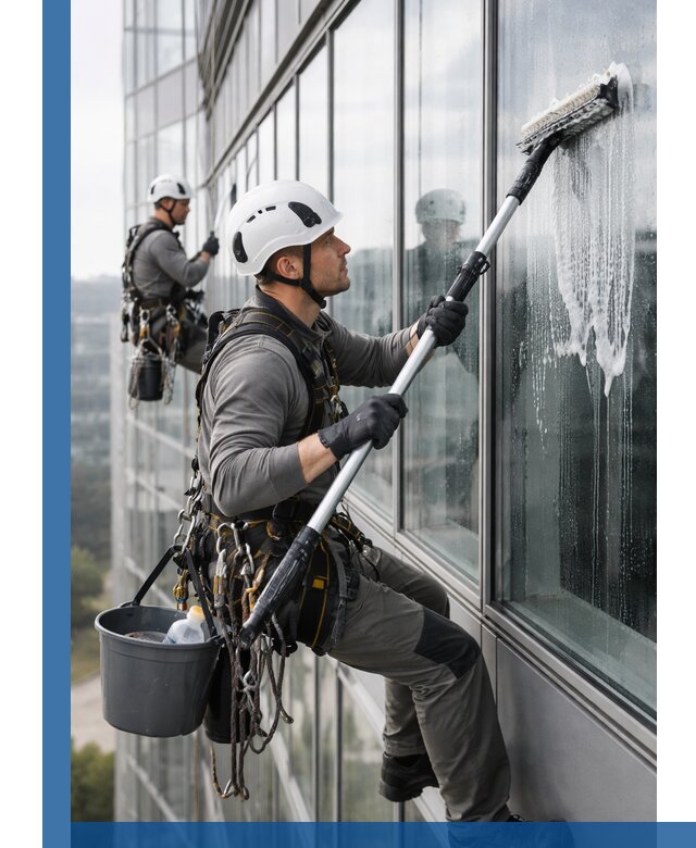 Высотная мойка сплошного остекления с выездом в Белебее