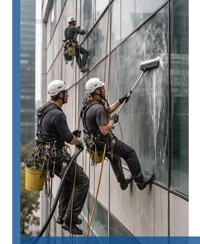 Профессиональная высотная мойка фасадов зданий в Белебее