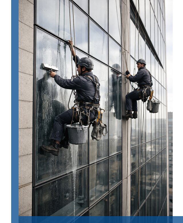 Профессиональная мойка стеклянных фасадов зданий в Белебее