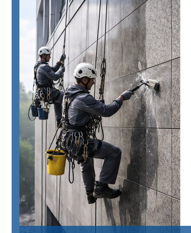 Профессиональная мойка фасада из керамогранита в Белебее