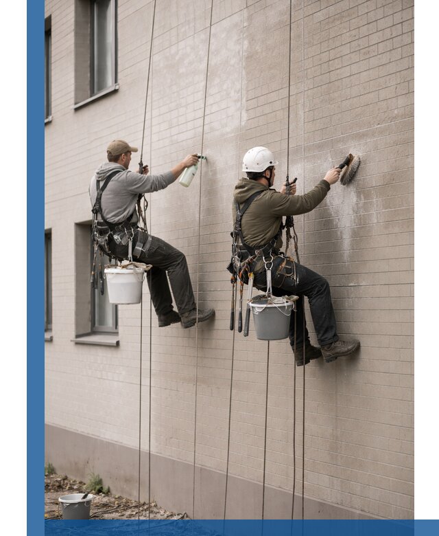Удаление высолов с фасада зданий в Белебее без повреждений и следов