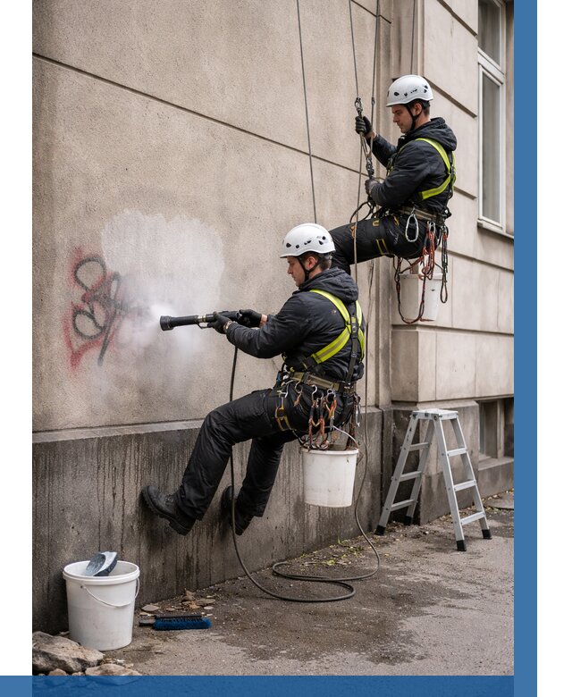 Удаление граффити с фасада в Белебее от 4590 р. | ВЫСОТНИК-Блб