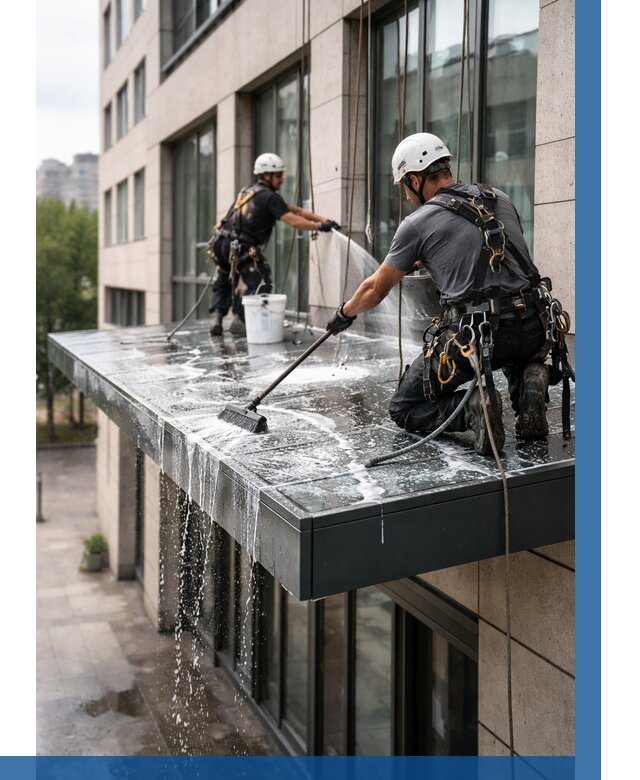 Мойка козырьков и навесов в Белебее от 3570 р. | ВЫСОТНИК-Блб