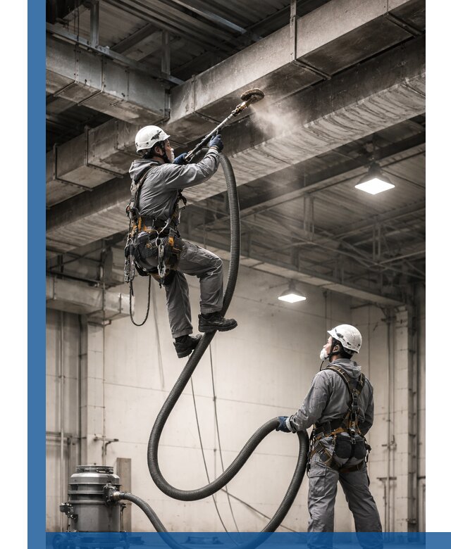 Обеспыливание потолочных конструкций в Белебее промышленным альпинизмом