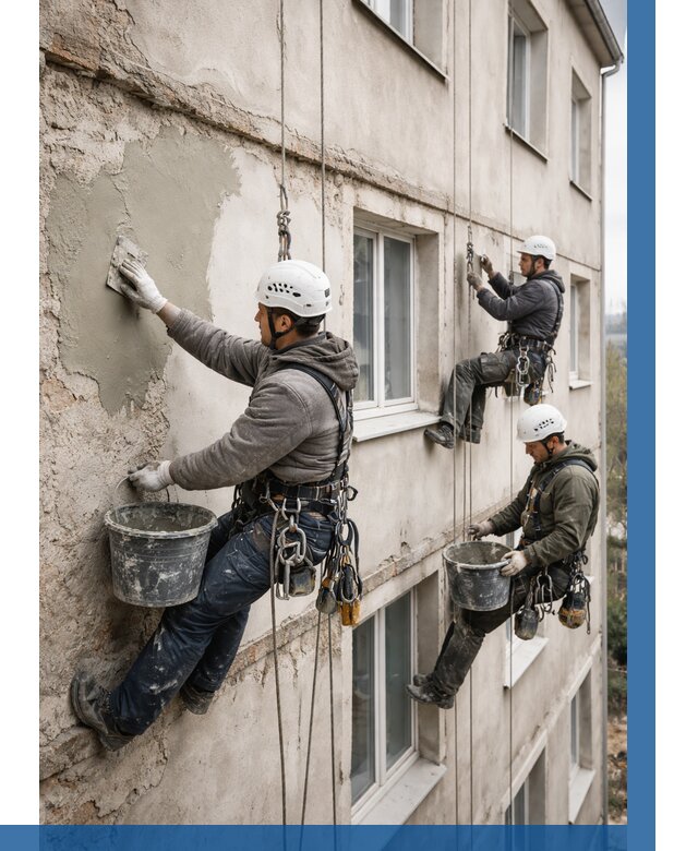 Ремонт штукатурного фасада в Белебее от 765 р. под ключ | ВЫСОТНИК-Блб