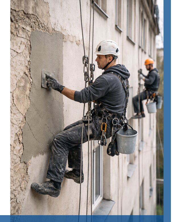 Восстановление штукатурки фасада в Белебее от 1224 р. | ВЫСОТНИК-Блб