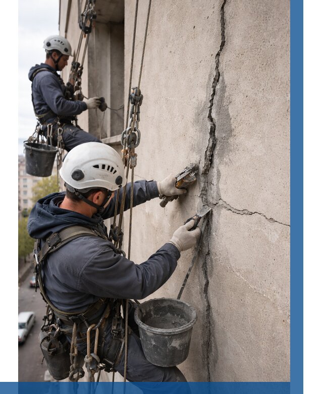 Заделка трещин на фасаде в Белебее от 918 р. | ВЫСОТНИК-Блб