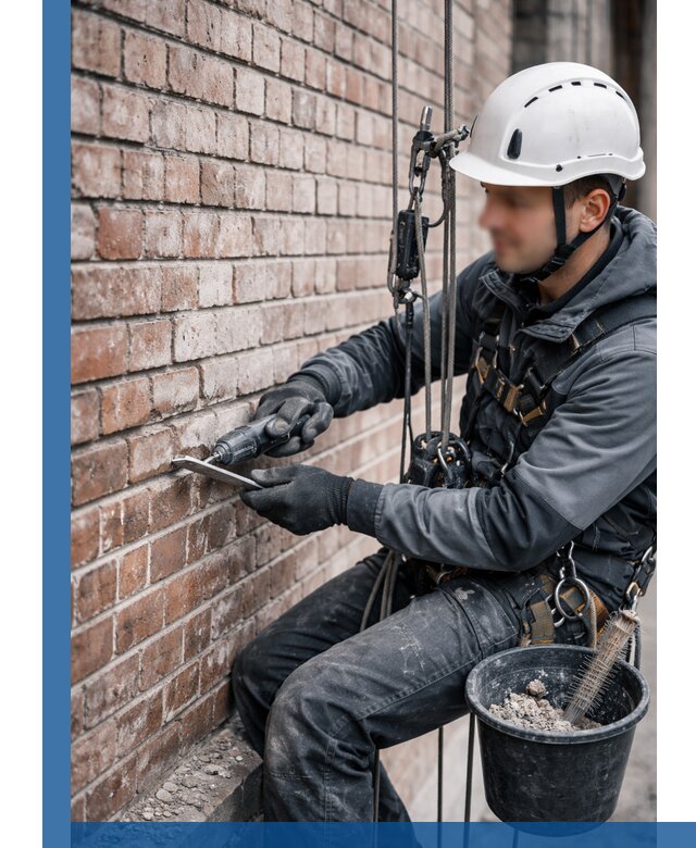 Расшивка кирпичных швов фасадов и стен, ремонт в Белебее