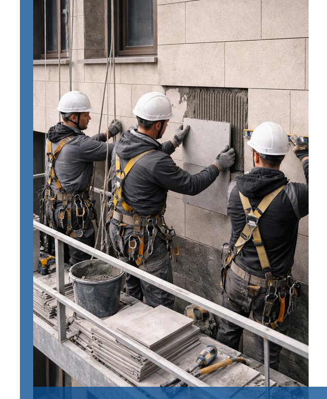 Ремонт облицовки фасада плиткой в Белебее с гарантией