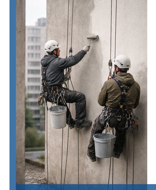 Покраска фасадов высотными альпинистами в Белебее с гарантией