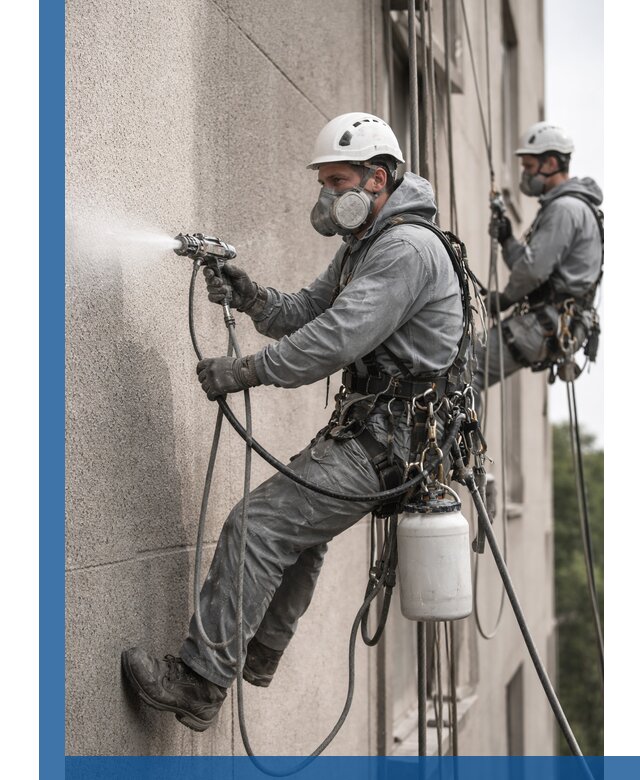 Безвоздушная покраска фасадов зданий в Белебее профессионально