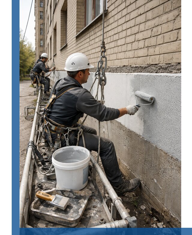 Окраска цоколя здания в Белебее профессионально и надежно