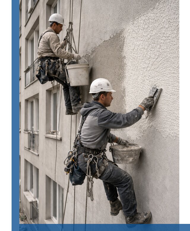 Нанесение декоративной штукатурки короед на фасад в Белебее