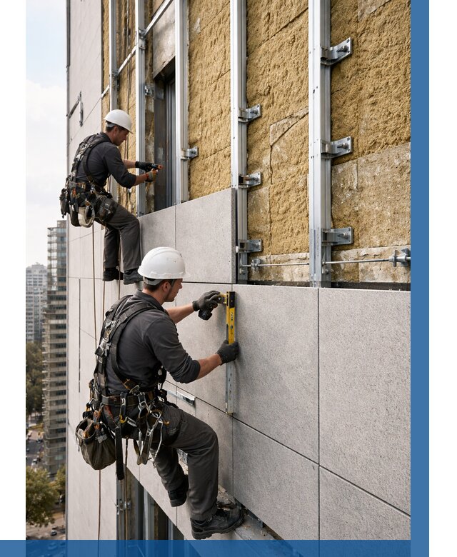 Монтаж вентилируемого фасада в Белебее от 3570 р. | ВЫСОТНИК-Блб