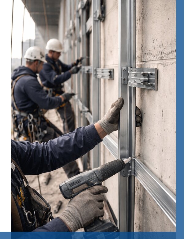 Монтаж подсистемы вентфасада в Белебее от 867 р. | ВЫСОТНИК-Блб