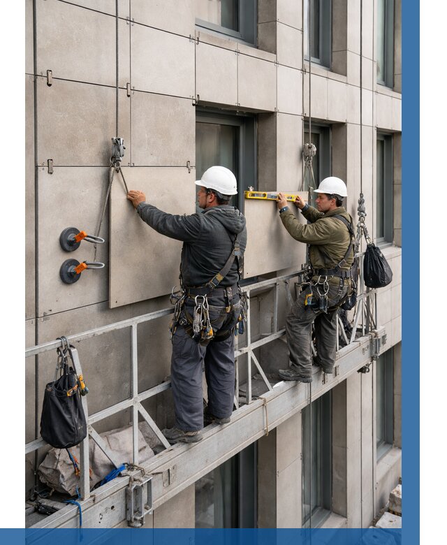 Монтаж керамогранита на фасад в Белебее от 2550 р. | ВЫСОТНИК-Блб