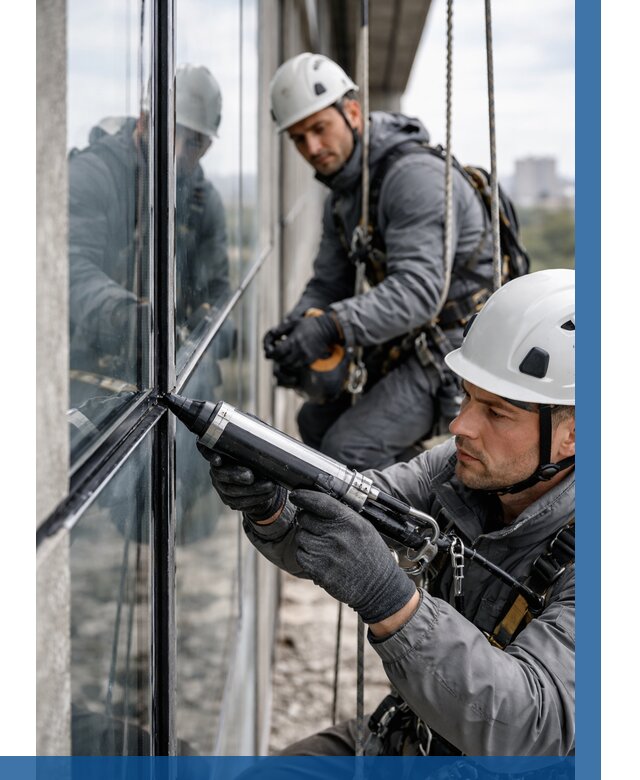 Герметизация витражных швов в Белебее от 663 р. | ВЫСОТНИК-Блб