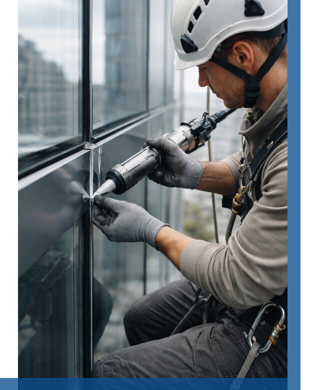 Герметизация стыков витража в Белебее от 1224 р. | ВЫСОТНИК-Блб