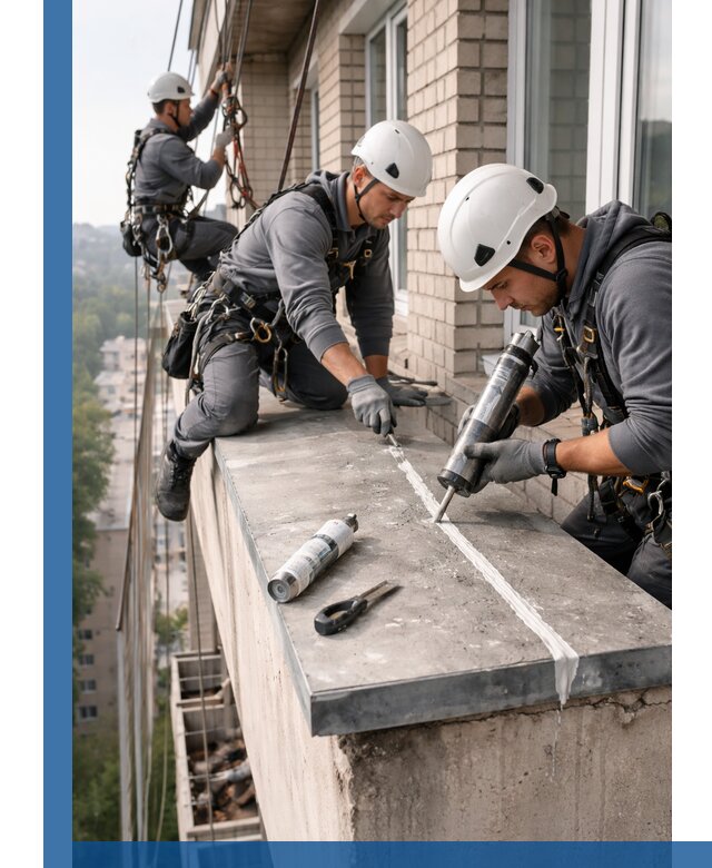 Герметизация балконного козырька в Белебее профессионально