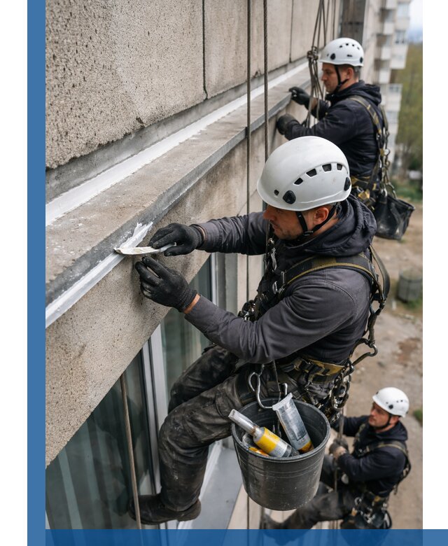 Герметизация примыкания балкона в Белебее под ключ с гарантией