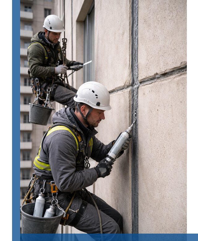 Герметизация деформационных швов фасада в Белебее качественно