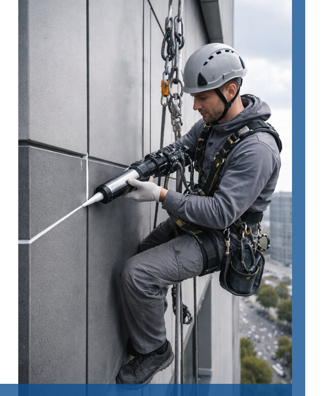 Герметизация стыков фасадных панелей в Белебее от 6631 р.| ВЫСОТНИК-Блб