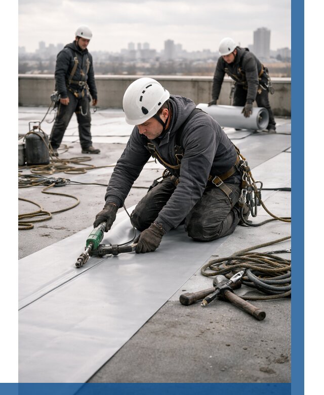 Ремонт мембранной кровли в Белебее от 1836 р./м2 | ВЫСОТНИК-Блб