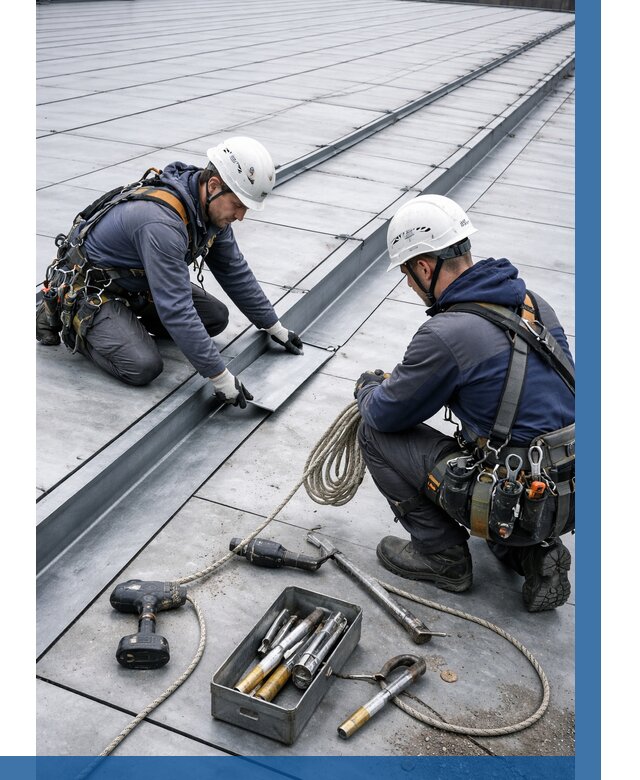 Ремонт фальцевой кровли в Белебее от 714 р. | ВЫСОТНИК-Блб