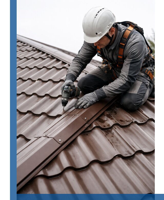 Ремонт металлочерепицы на крыше в Белебее профессионально