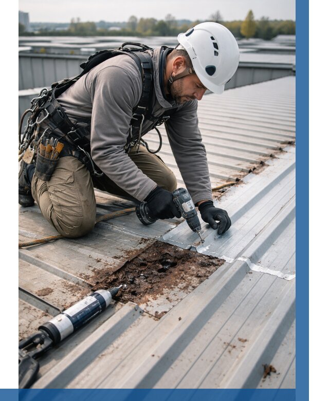 Ремонт профнастила на кровле в Белебее от 714 р. | ВЫСОТНИК-Блб