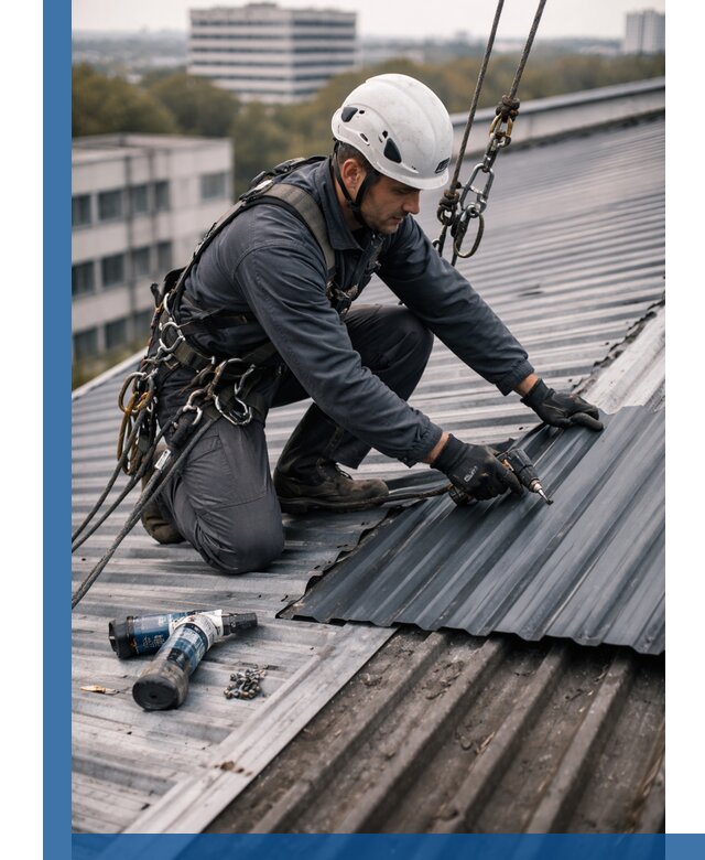 Ремонт профнастила на кровле в Белебее, работы под ключ