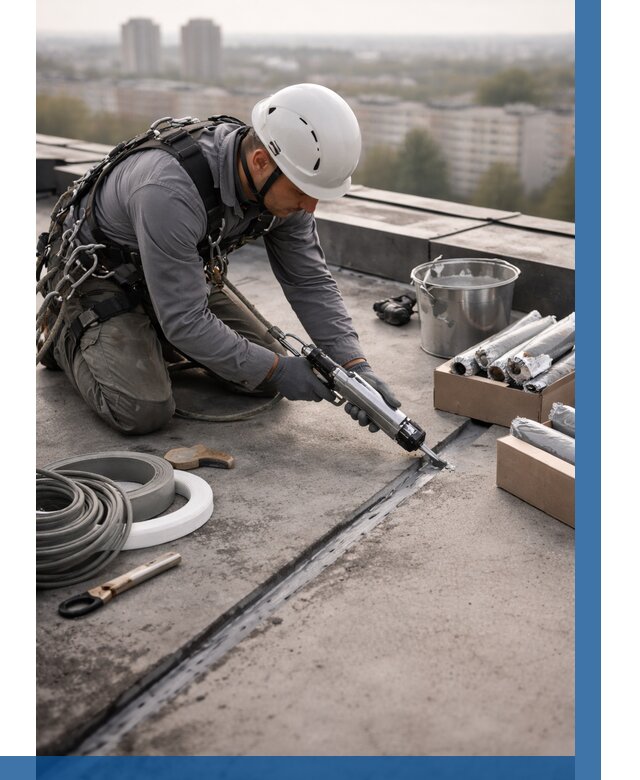 Герметизация швов кровли в Белебее от 459 р./м2 | ВЫСОТНИК-Блб