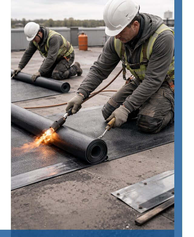 Монтаж наплавляемой кровли в Белебее от 867 р. — ВЫСОТНИК-Блб