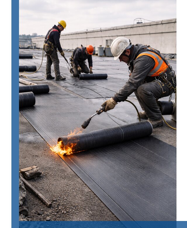 Монтаж наплавляемой кровли в Белебее профессионально
