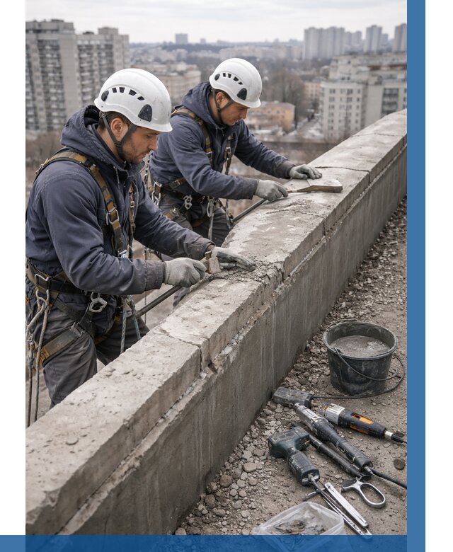 Ремонт парапета на кровле в Белебее от 1530 р. | ВЫСОТНИК-Блб