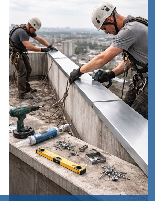 Монтаж парапетных крышек в Белебее от 816 р. | ВЫСОТНИК-Блб