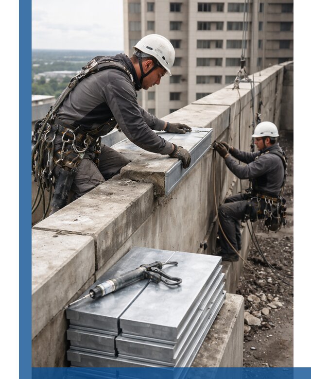 Замена парапетных крышек и установка новых в Белебее