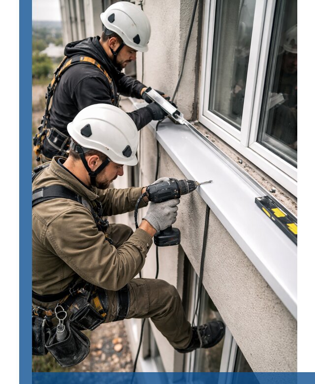 Профессиональный монтаж оконных отливов и отведения воды в Белебее
