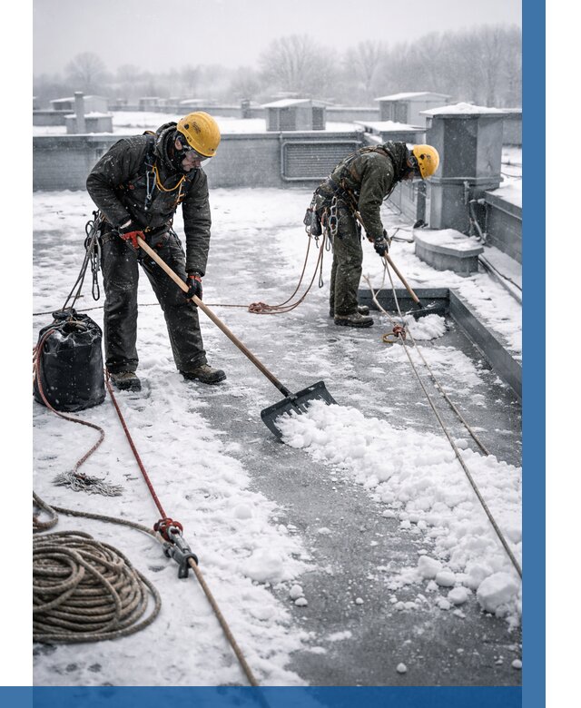 Очистка крыши от снега в Белебее от 7651 р. | ВЫСОТНИК-Блб