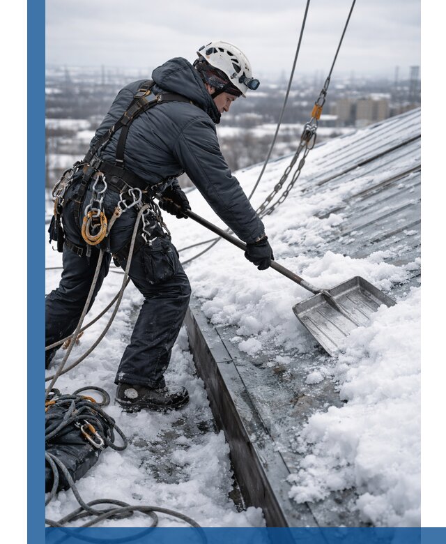 Профессиональная очистка кровли от снега и наледи в Белебее