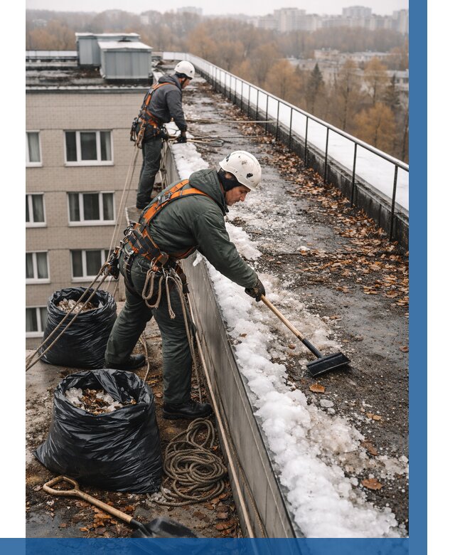 Очистка кровли по периметру в Белебее от 561 р. | ВЫСОТНИК-Блб