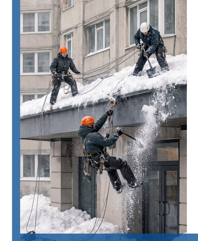 Безопасная очистка навесов от снега в Белебее круглогодично