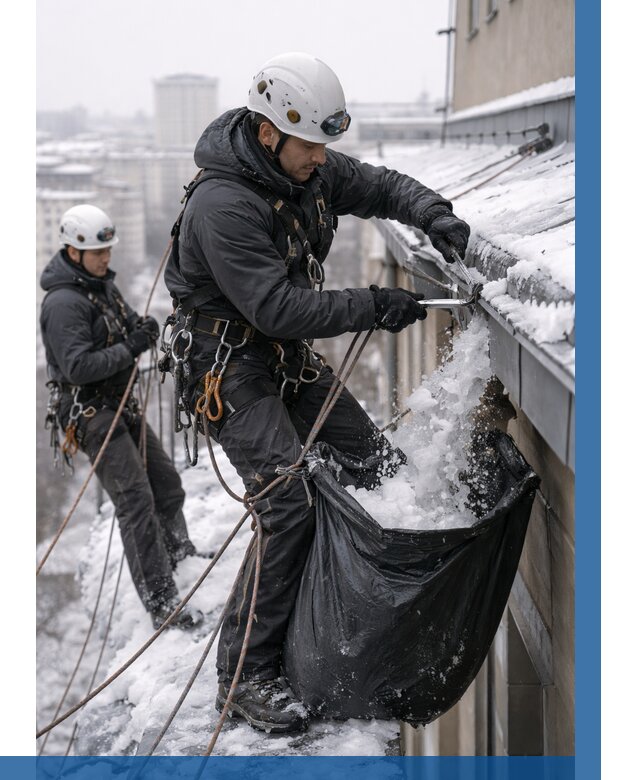 Аварийная очистка крыши в Белебее под ключ от 306 р. | ВЫСОТНИК-Блб