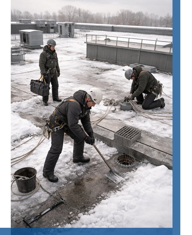 Абонентское обслуживание кровли зимой в Белебее от 8161 р. | ВЫСОТНИК-Блб