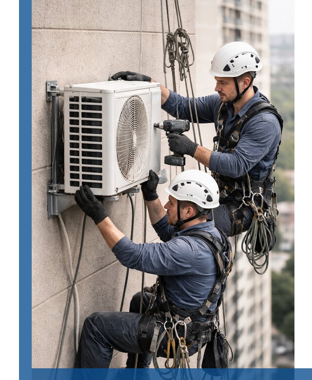 Монтаж внешнего блока кондиционера в Белебее установка и крепление