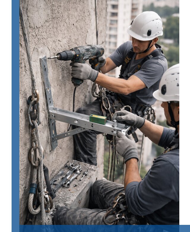 Установка кронштейнов кондиционера и крепежа в Белебее