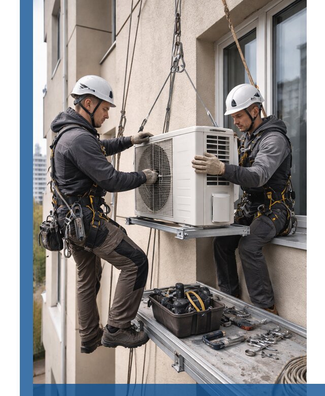 Перенос внешнего блока кондиционера в Белебее с монтажом и крепежом