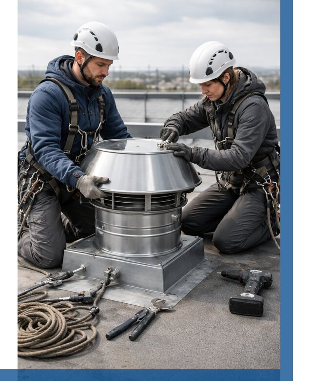 Установка дефлекторов на кровле в Белебее от 4590 р. | ВЫСОТНИК-Блб