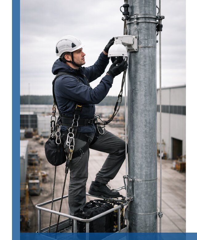Профессиональная установка видеокамер на мачте в Белебее